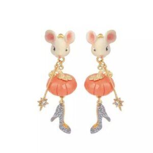 Les Nereides N2 Slipper, Wand, Pumpkin And Mouse Stud Earrings